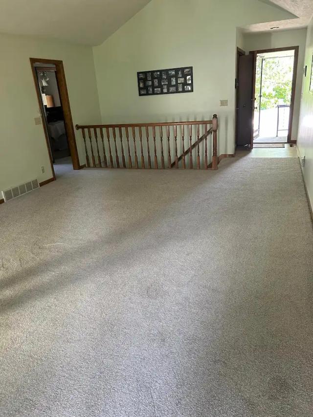 living room with new carpet