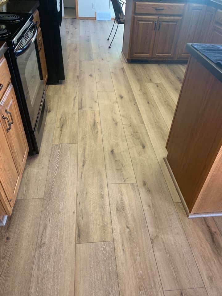 kitchen with luxury vinyl planks