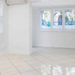 tile flooring in sunroom